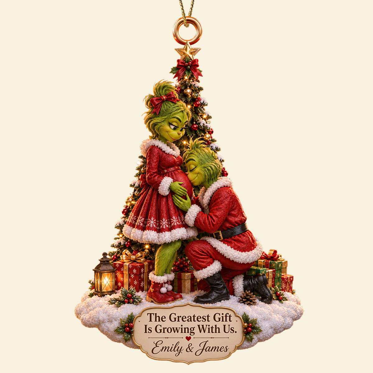 The Greatest Gifts Is Growing With Us Acrylic Ornament - Personalized Christmas Gifts For Couples 05ttdt210926-Homacus
