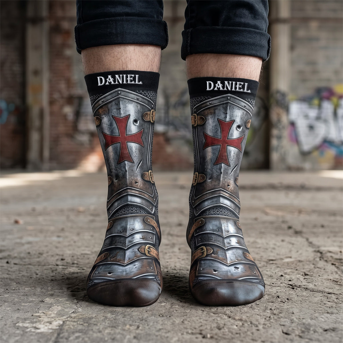Faux Knight Templar Socks, Personalized Gifts 06qhdt170926