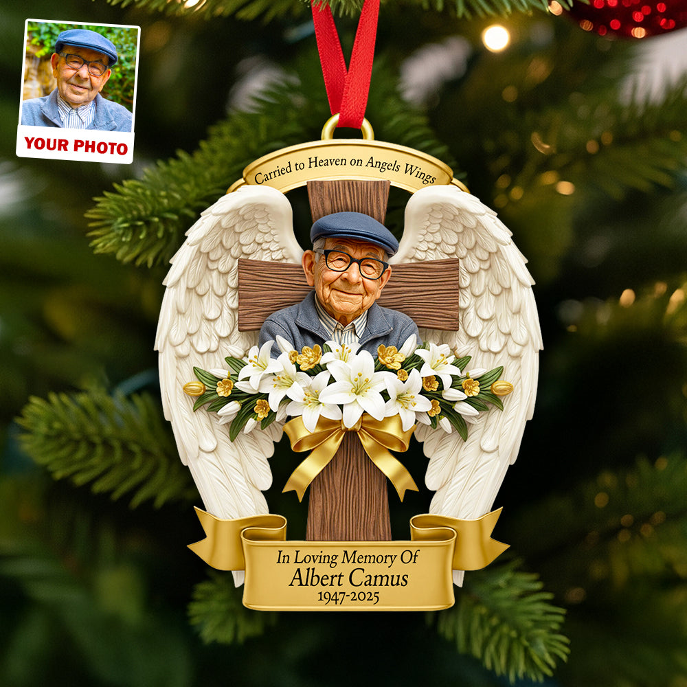 Angel Wings Christmas Ornament Custom Photo Gifts For Heaven 03HUDT120925-Homacus