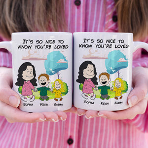 Personalized Gifts For Mom Coffee Mug It's So Nice To Know You're Loved 03TODT260224DA-Homacus