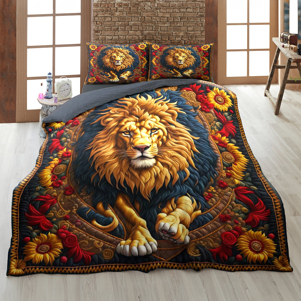 Custom Lion Quilt Bed Set 02hutn170125-Homacus