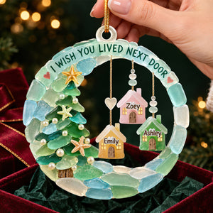 Besties House Seaglass Acrylic Ornament - Personalized Christmas Gifts 01nadt211026
