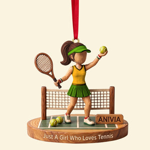 Tennis Girl Ornament - Personalized Gifts For Tennis Lover Christmas Ornament 01TTTN260926