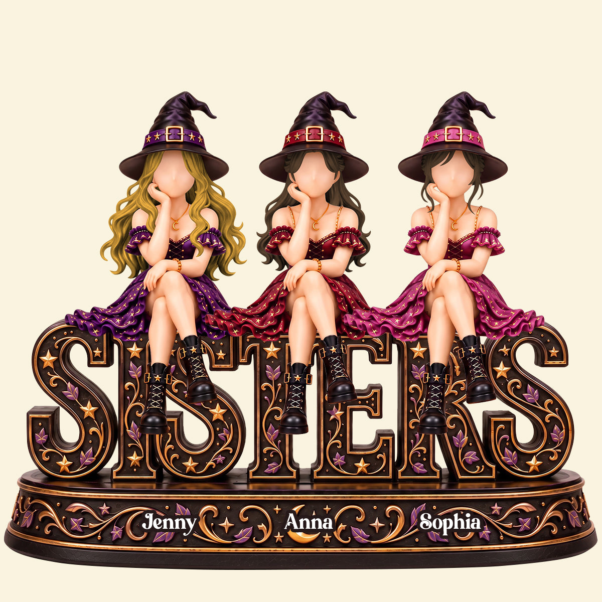 Witchy Sisters Forever Acrylic Plaque - Personalized Christmas Gift For Sisters 03NATN221026-Homacus