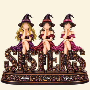 Witchy Sisters Forever Acrylic Plaque - Personalized Christmas Gift For Sisters 03NATN221026-Homacus