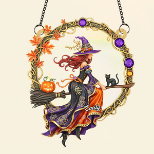Witch suncatcher - Personalized Gifts For Witch Lover 03NAPU120725-Homacus