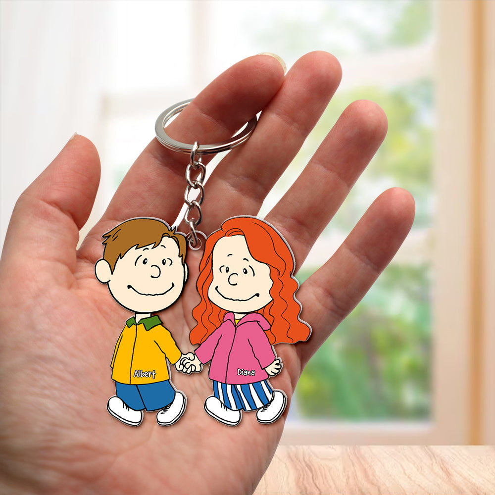 Couple Keychain - Personalized Christmas Gifts For Couple Hand In Hand 061qhhn190124hh-Homacus