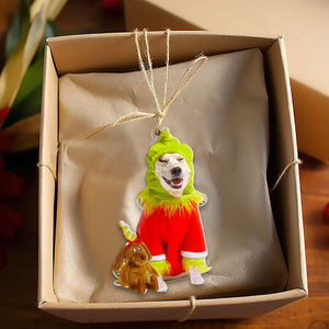 Custom Face Photo Gifts For Dog Lovers, Christmas Acrylic Ornament 01HUMH081024-Homacus