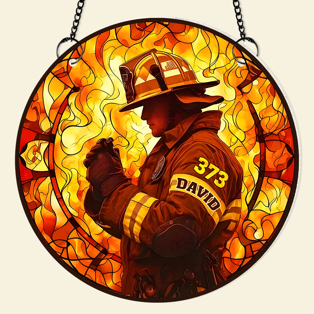 Personalized Gifts For Firefighter Suncatcher Ornament 103acpu290824-Homacus