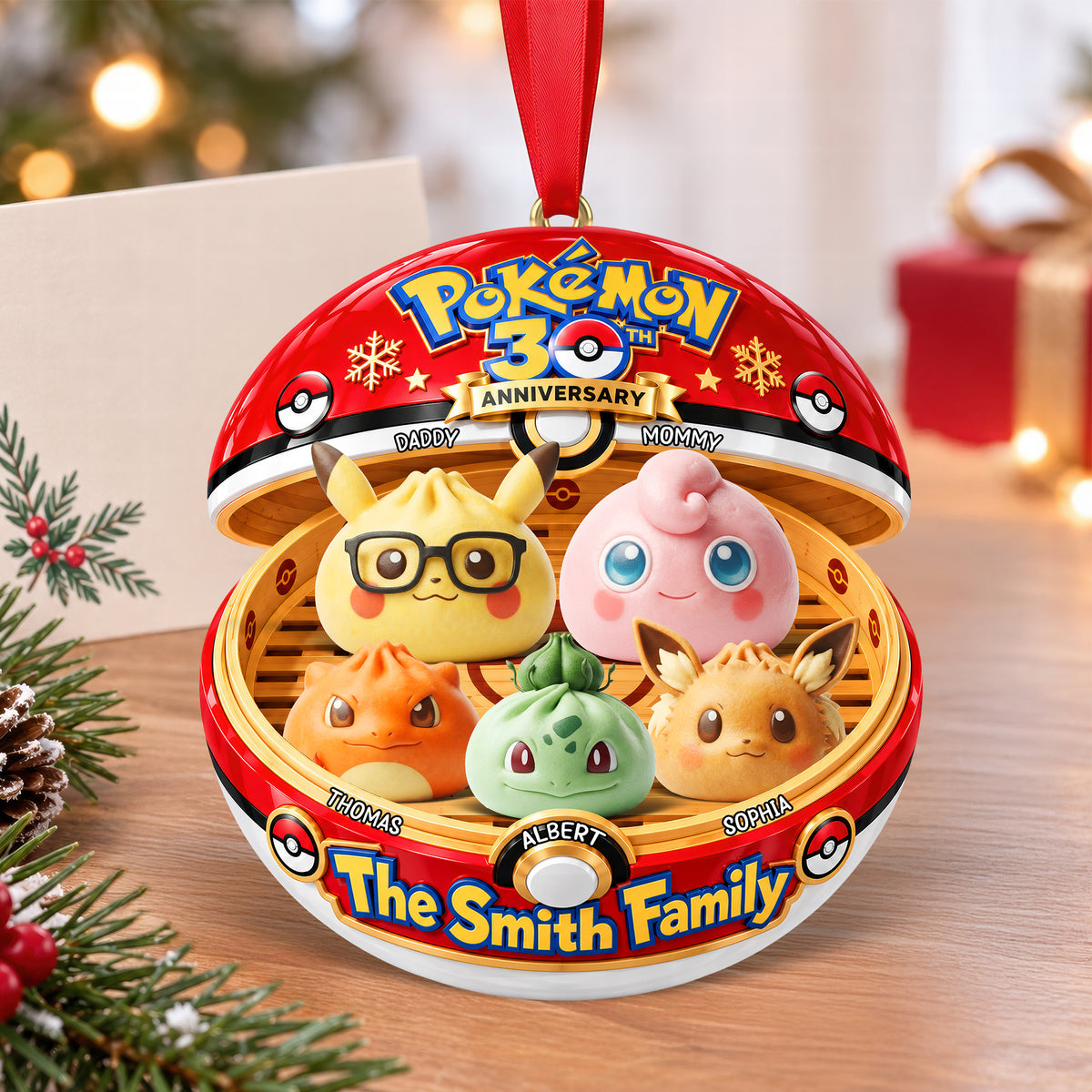 Cute Dumpling Family Christmas Ornament - Personalized Gifts For Family 04OHQN250926-Homacus