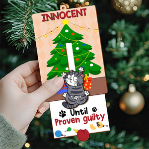 Personalized Gifts For Cat Lovers Wooden Slider Ornament Innocent Until Proven Guilty 02qhtn211024-Homacus