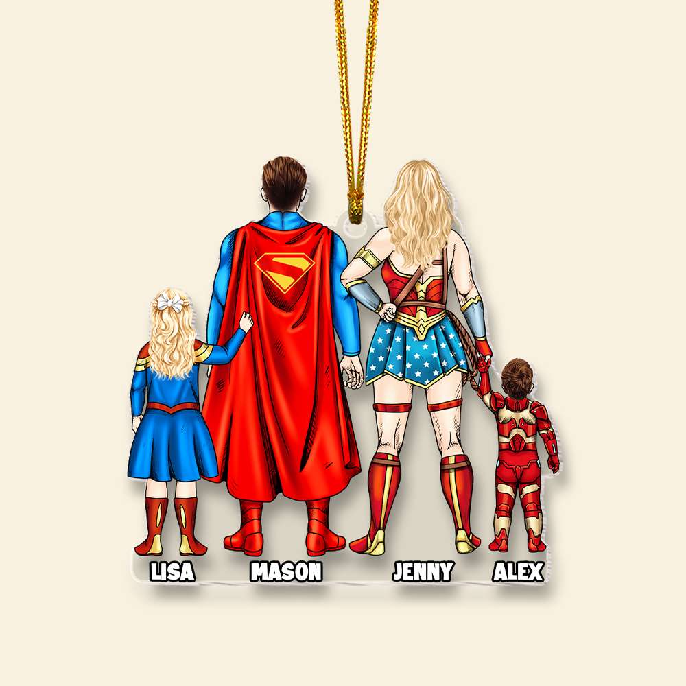Personalized Gift For Family Christmas Ornament Hero Family 02HUMH231124PA-Homacus
