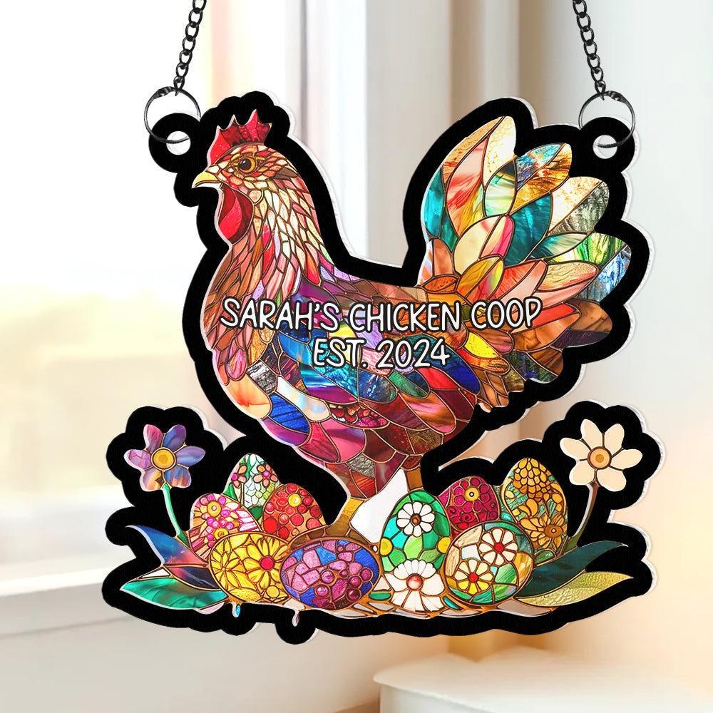 Personalized Gifts For Chicken Lover Window Hanging Suncatcher Ornament 01XQQN180225-Homacus