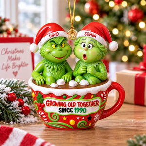 Hot Chocolate Cup Couple Ornament - Personalized Gifts For Couple Christmas Ornament 01TOQN160926-Homacus