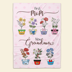 Personalized Gifts For Grandma Blanket, Flower Garden 02KALU140924-Homacus