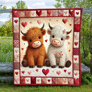 Personalized Gifts For Cow Couple Quilt Bedding Set 03XQPU080125-Homacus