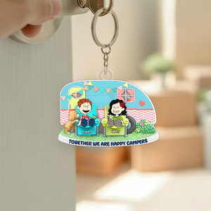 Personalized Gifts For Couple Keychain 05ohpu130125pa Happy Campers Couple-Homacus