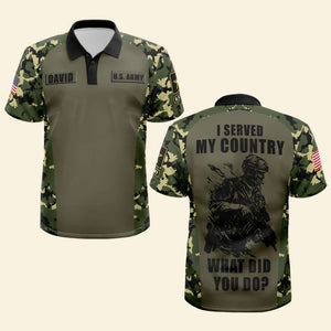 Custom Military Branches Gifts For Veteran Polo Shirt Camo Soldier With Division 03ACQN210624-Homacus