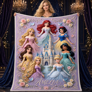 Lovely Fairy Tale Princesses Blanket - Personalized Gifts 04padt061026
