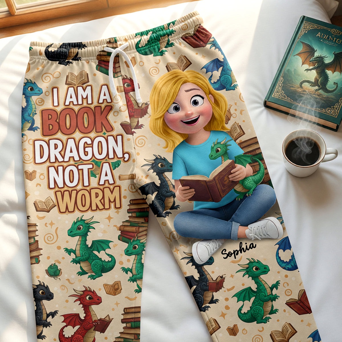 Book Dragon Pajama Pants - Personalized Gifts For Book Lovers 05naqn171225-Homacus