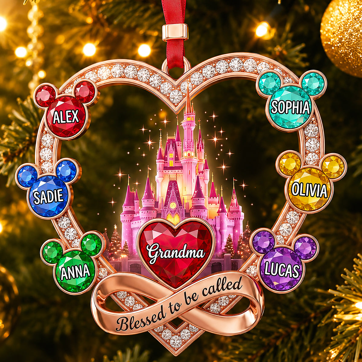 Grandma Blessed With Love Christmas Ornament - Personalized Gifts For Grandma 05nadt240826