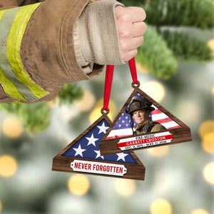 Personalized Christmas Memorial Ornament For Firefighrer, Folded Flag 01qhqn241024-Homacus