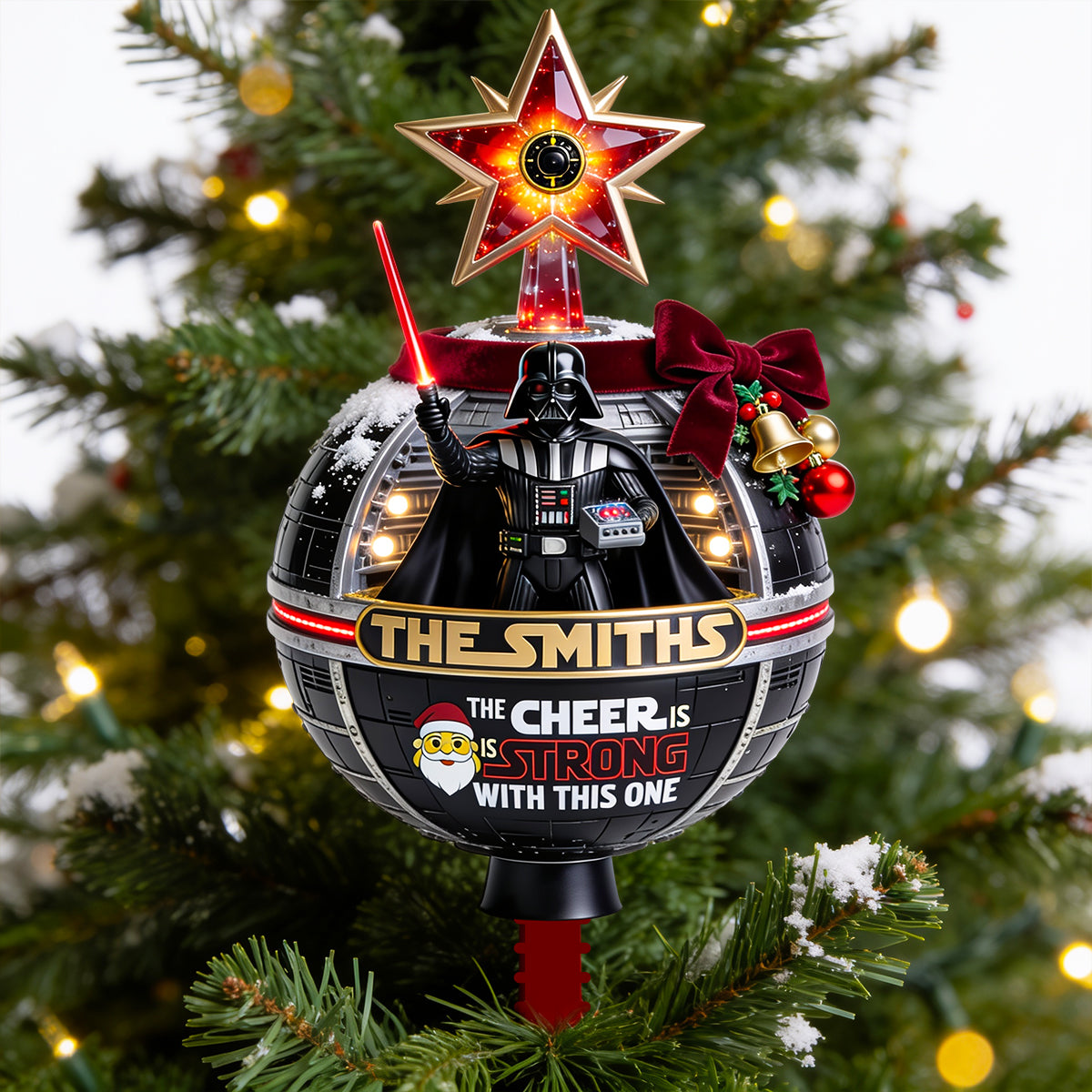 Empire Celebrates The Holidays Tree Topper - Personalized Christmas Gifts For Family 04hadt190826-Homacus