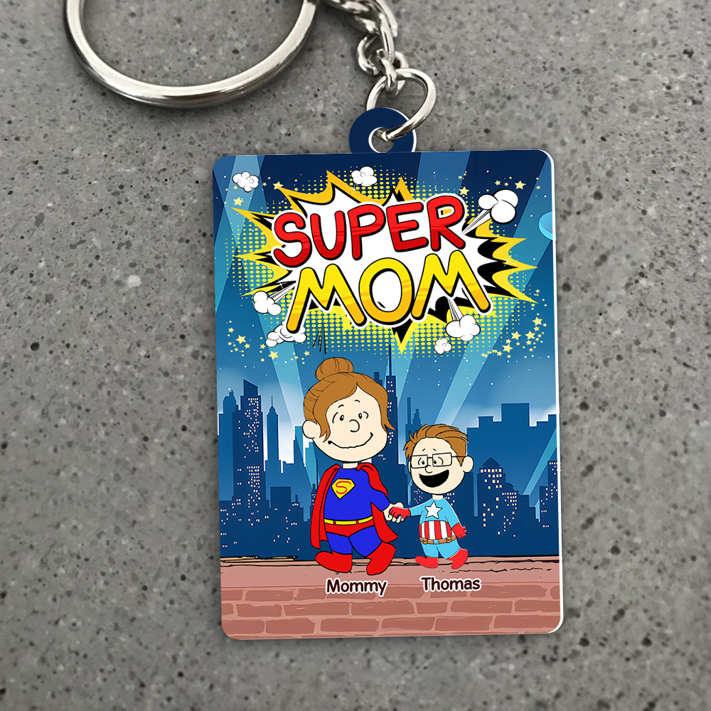 Personalized Gifts For Mom Keychain 03topu200325pa Super Mom-Homacus