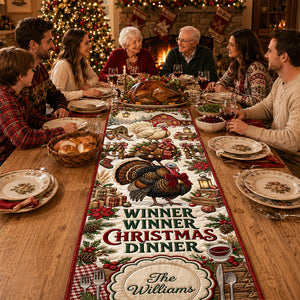 Winner Winner Christmas Dinner Quilted Table Runner - Personalized Christmas Gifts 07padt150826-Homacus