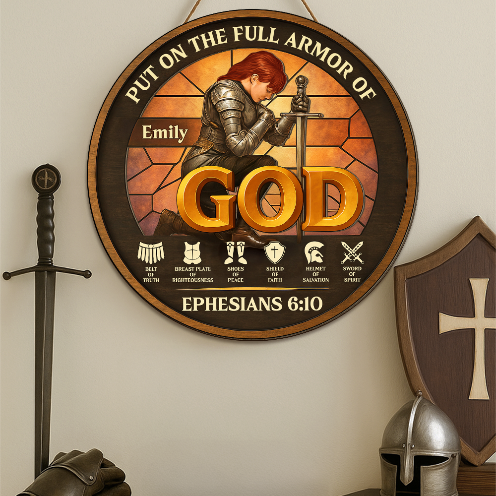 Personalized Woman Warrior of God Put On The Full Armor Of God Ephesians 6-10 01hupu060625-Homacus