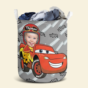 Personalized Custom Photo Gifts For Kids Driving Car Laundry Basket 02KAPU031224-Homacus