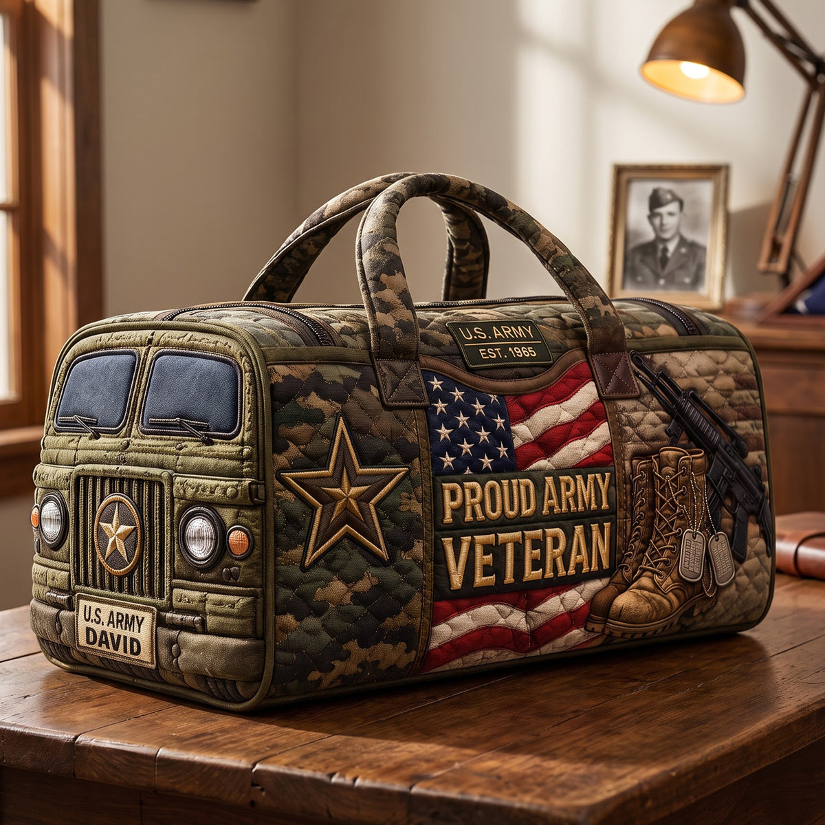 Military Quilted Duffle Bag - Personalized Gift For Veterans 01paqn140826