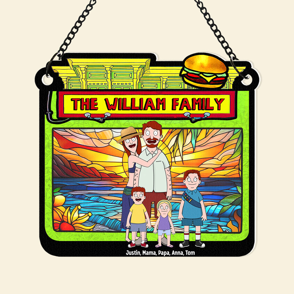 Personalized Gifts For Family Suncatcher Ornament Happy Family 01ACDT100225HG-Homacus