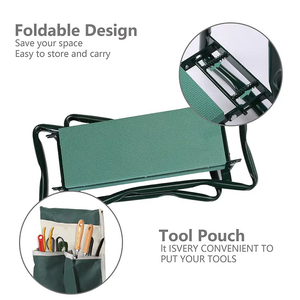 Foldable Garden Kneeler and Seat with EVA Pad & Tool Pouches – Portable Gardening Bench 09acxx161224-Homacus