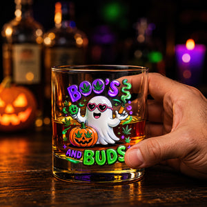 Stoner Boo Round Glass - Personalized Halloween Gifts 04TODT170826-Homacus