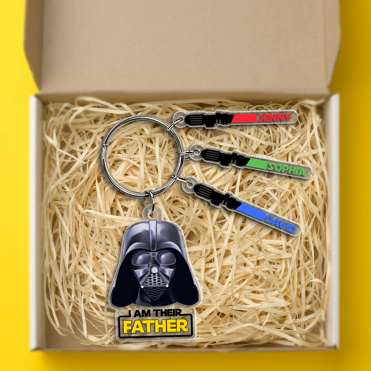 Personalized Gifts For Dad Keychain With Light Sword Charms 04natn020424-Homacus