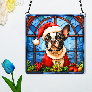 Personalized Christmas Gifts For Dog Lovers Suncatcher Ornament Boston Terrier Dog 05hupu090924-Homacus