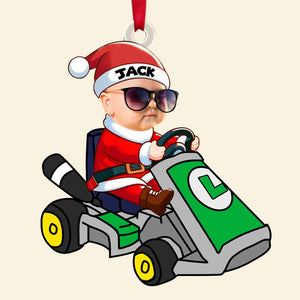 Personalized Custom Photo Gifts For Kid Driving Kart Acrylic Ornament 02OHTN151124-Homacus