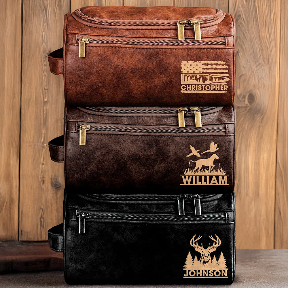 Hunting Men's Leather Toiletry Bag - Personalized Gifts 03huqn060325-Homacus