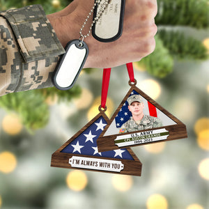 Personalized Christmas Memorial Ornament For Hero, Folded Flag 01qhqn241024-Homacus