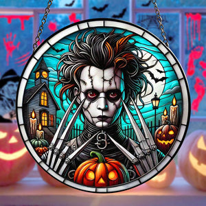 Personalized Gifts For Horror Movie Fans Stained Glass Ornament Halloween Gift 01ACTN260824-Homacus