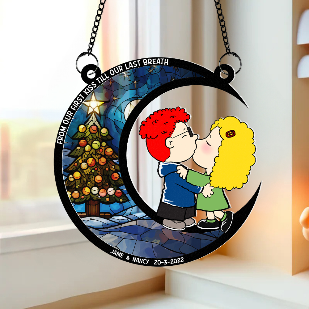 Christmas Couple Suncatcher Ornaments - Personalized Gifts 03topu220724hg-Homacus