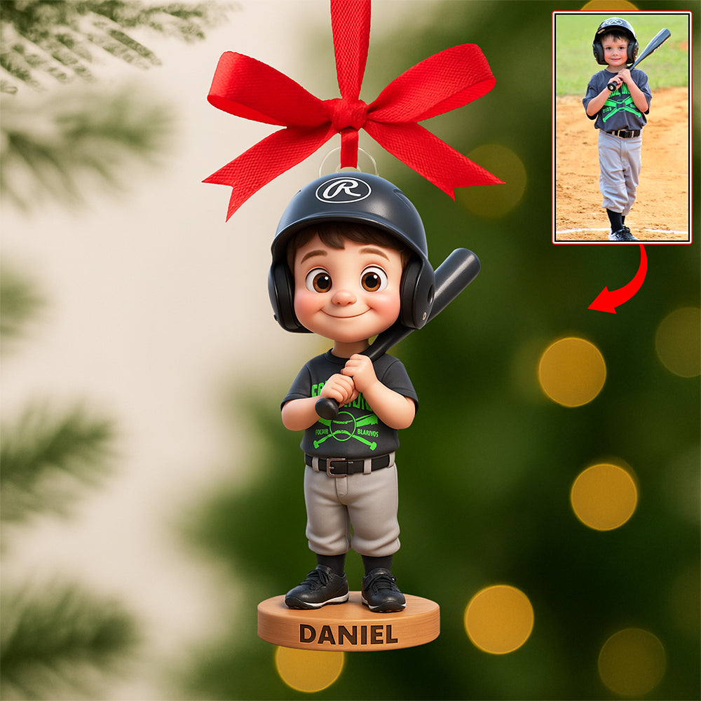 Baseball Kid Acrylic Ornament - Custom Photo Gifts For Baseball Lovers 01pgqn280825-Homacus