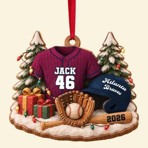 Batter Up Wood Effect Ornament, Personalized Gifts For Sport Lovers 04QHTN141026-Homacus
