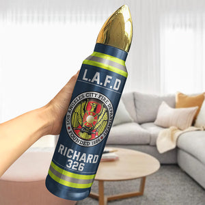 Fire Department Bullet Tumbler - Custom Fire Station Logo Gifts For Firefighter With Name, Number Tag 02qhqn121224-Homacus