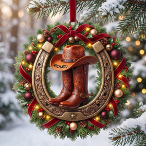 Sparkly Cowgirl & Cowboy Acrylic Ornament - Personalized Christmas Gifts 06tyqn150826