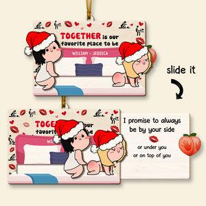 Personalized Christmas Gifts For Couple Wooden Slider Ornament, Funny Rude Gift For Partner 01QHDT141024HH-Homacus