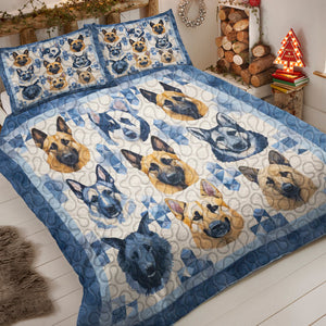 German Shepherds Dog Christmas Quilt Bed Set Gifts For Dog Lovers 04HUDT061124-Homacus