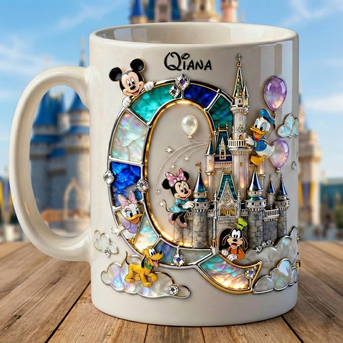 Shimmering Fairytale Alphabet Initial Letter Mug, Personalized Gifts 04qhtn140126-Homacus