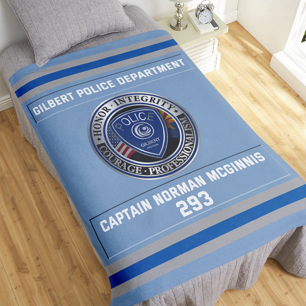 Police Department Blanket - Custom Police Department Logo Gifts For Police & Law Enforcement With Name, Number Tag 07qhqn311024-Homacus